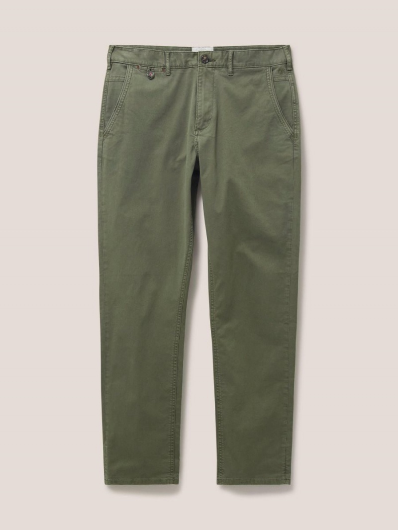 White Stuff Sutton Organic Chino Trouser Khaki Green | 76104-GNTY