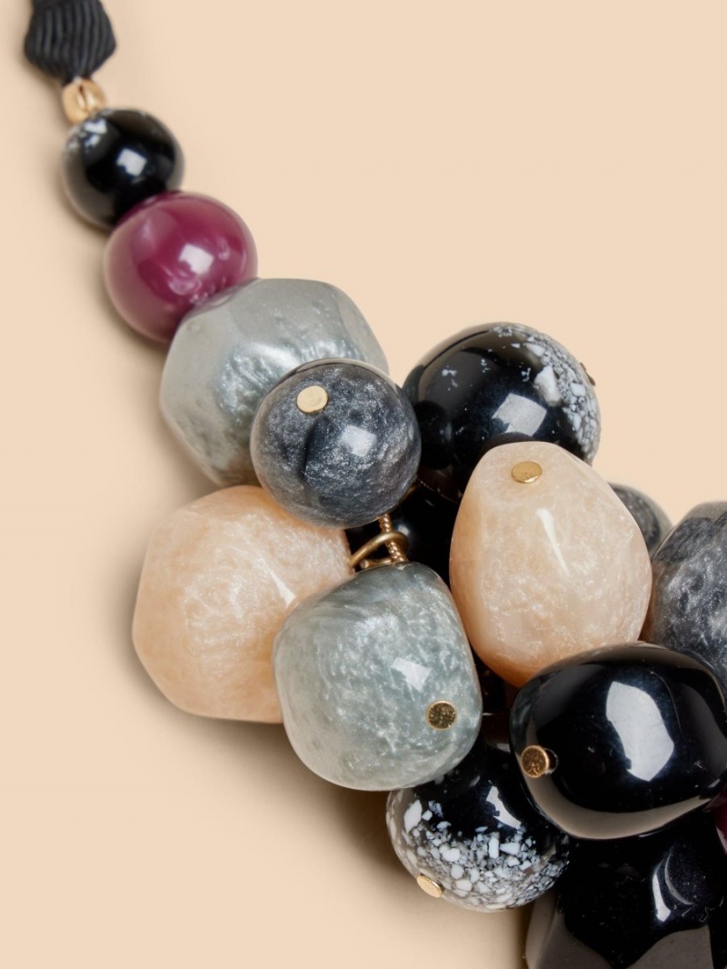 White Stuff Sweetpea Multi Bead Necklace Black Multi | 34726-CJTP