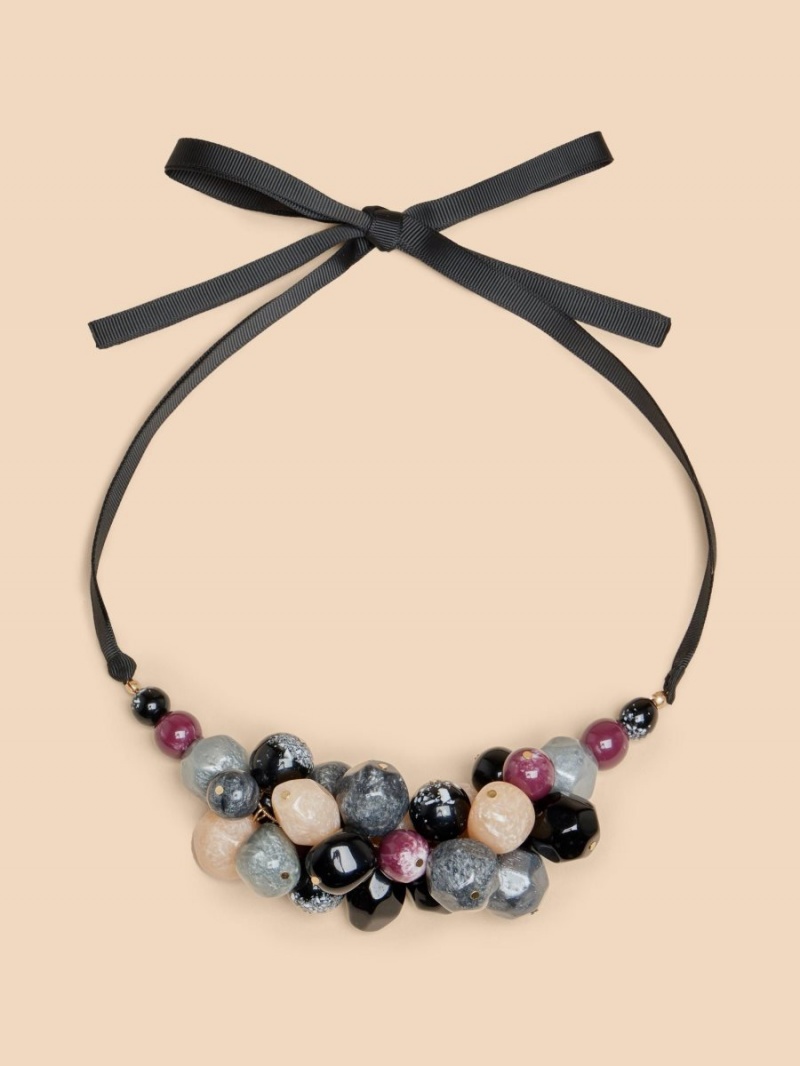 White Stuff Sweetpea Multi Bead Necklace Black Multi | 34726-CJTP