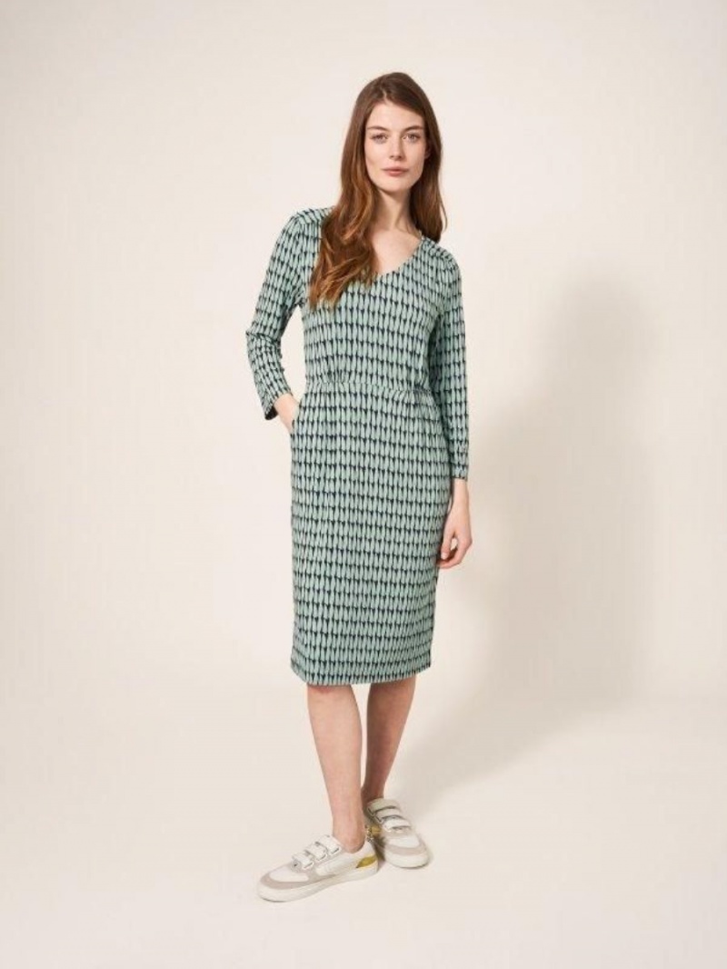 White Stuff Tallie Dress Green Multi | 26074-FSDH