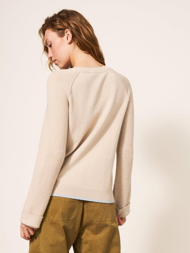 White Stuff Tyne Crew Neck Jumper Light Natural | 37641-JBTA