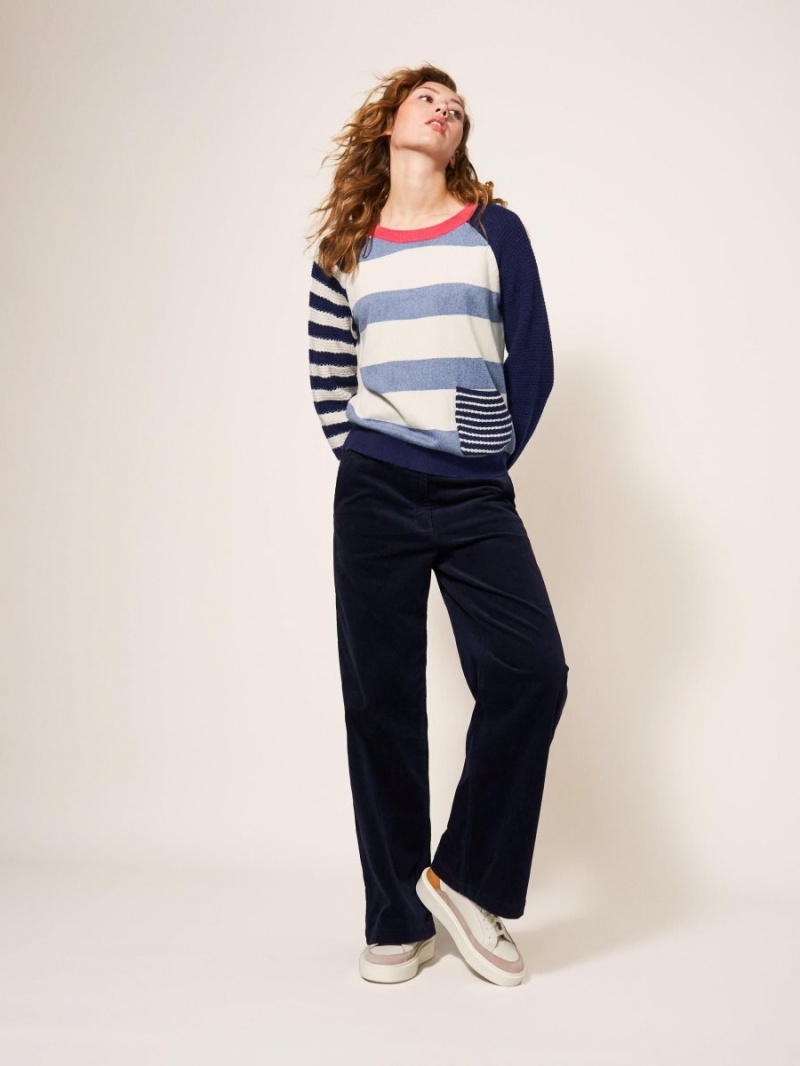 White Stuff Tyne Stripe Jumper Teal Multi | 96830-LIXF