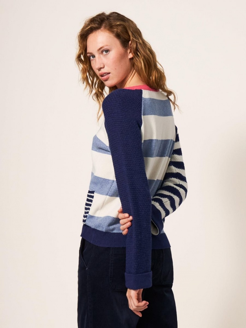 White Stuff Tyne Stripe Jumper Teal Multi | 96830-LIXF