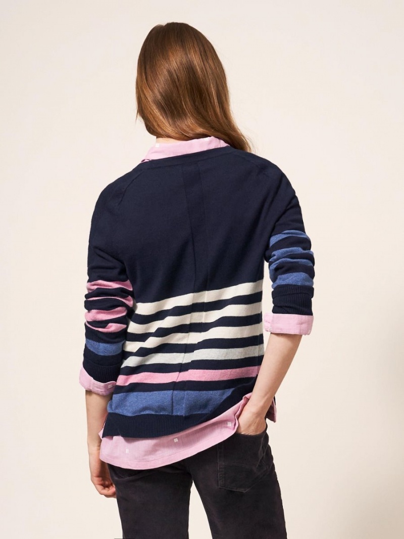 White Stuff Urban Casual Jumper Navy Multi | 85146-CFZT