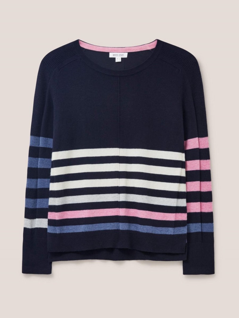 White Stuff Urban Casual Jumper Navy Multi | 85146-CFZT