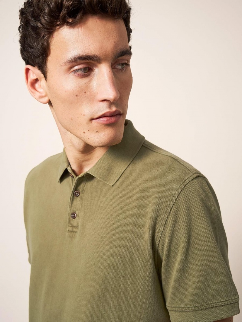 White Stuff Utility Polo Khaki Green | 52783-IKJG