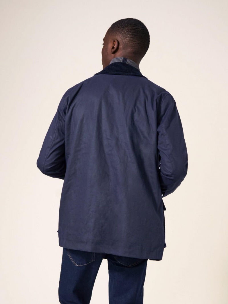 White Stuff Waxed Jacket Dark Navy | 95106-MLFW