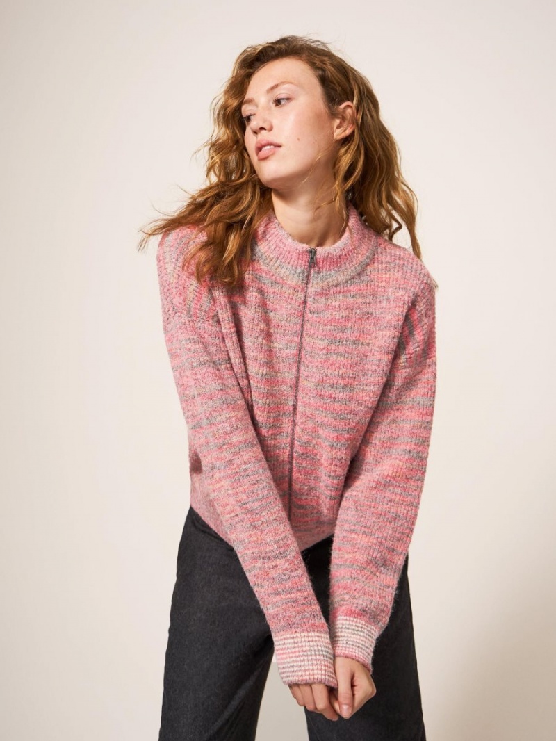 White Stuff Weekend Bomber Pink Multi | 73106-KMJH