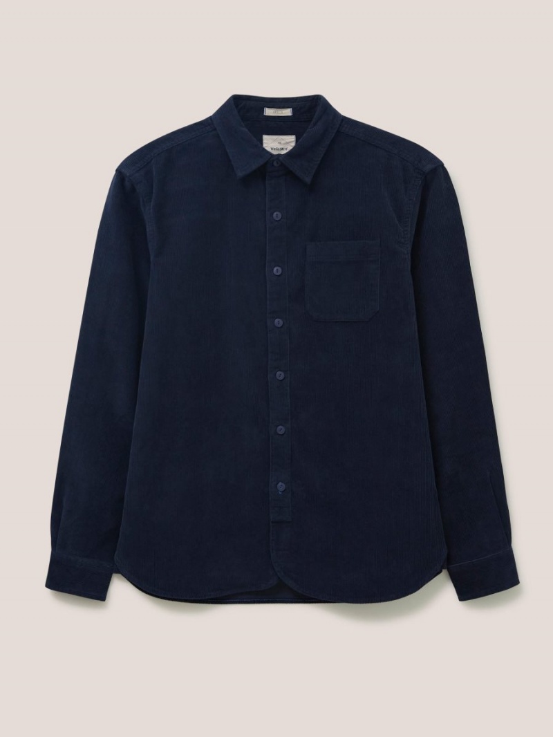 White Stuff Whitwick Cord Shirt Dark Navy | 28074-DZMH