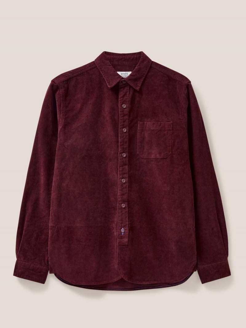 White Stuff Whitwick Cord Shirt Dk Red | 58937-PIBS