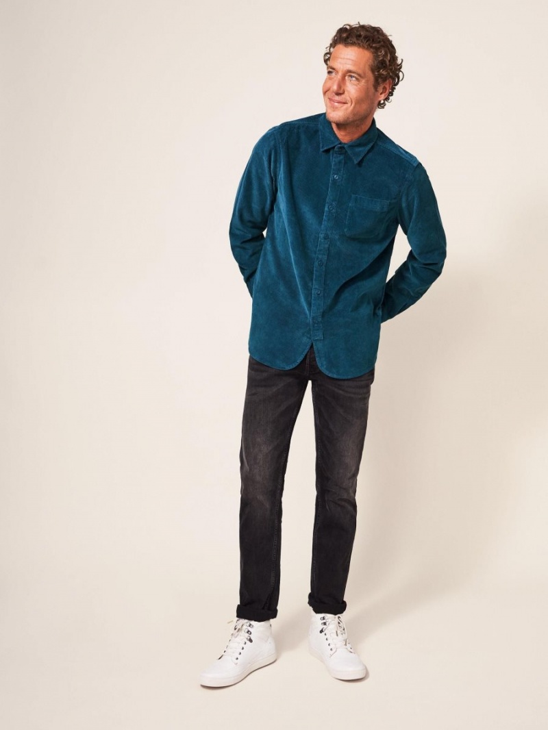 White Stuff Whitwick Cord Shirt Mid Teal | 72468-DZHV