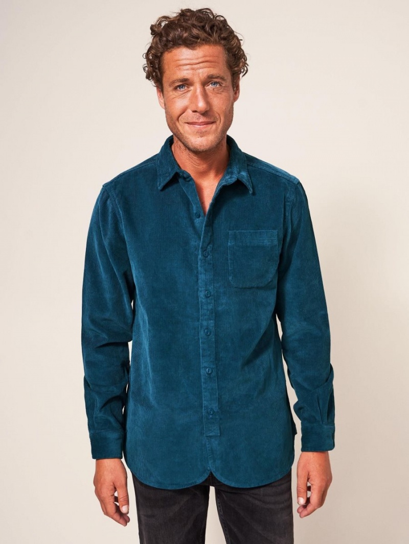 White Stuff Whitwick Cord Shirt Mid Teal | 72468-DZHV