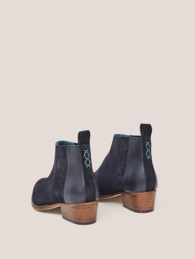 White Stuff Winona Suede Ankle Boot Dark Navy | 67154-VIKT