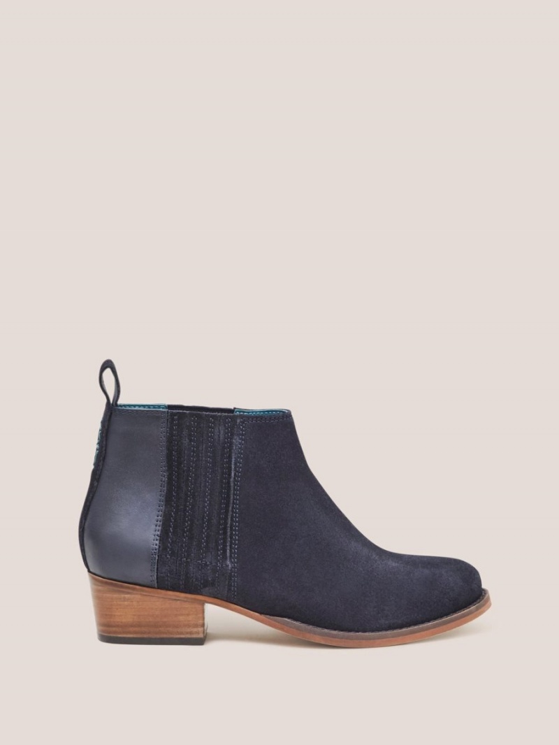 White Stuff Winona Suede Ankle Boot Dark Navy | 67154-VIKT