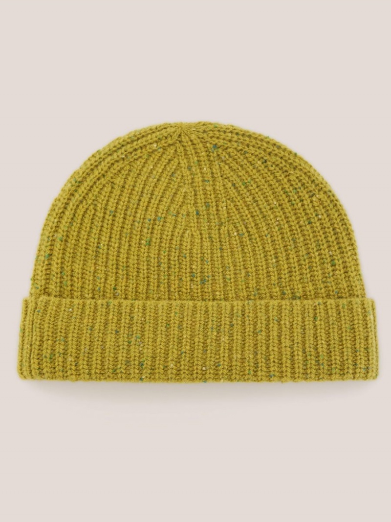 White Stuff Wool Ribbed Beanie Mid Chartreuse | 87564-WSUL